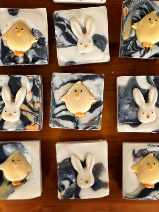 Bunny and Chick Pan-Swirl Soap